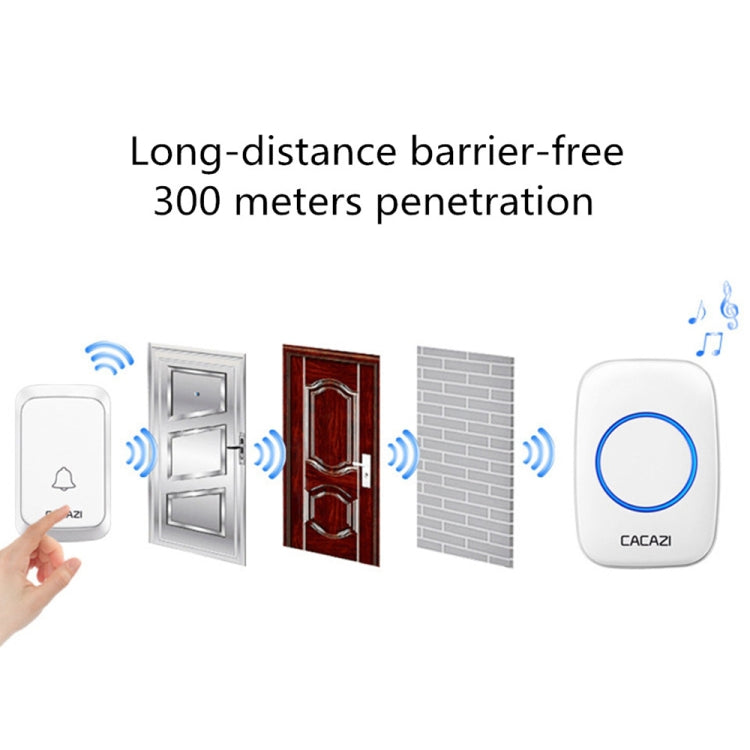 CACAZI A06-DC 1 To 1 Battery Type Smart Home Wireless Waterproof Music Doorbell