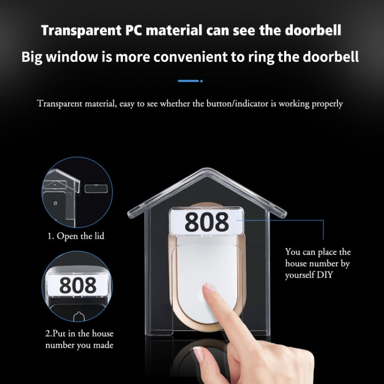 Wireless Doorbell Waterproof Cover Outdoor Doorbell Transparent Rain Protection Case