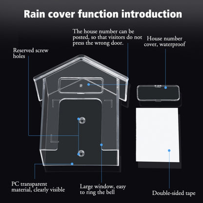 Wireless Doorbell Waterproof Cover Outdoor Doorbell Transparent Rain Protection Case