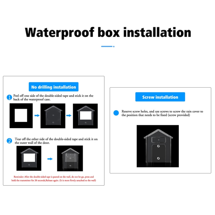 Wireless Doorbell Waterproof Cover Outdoor Doorbell Transparent Rain Protection Case