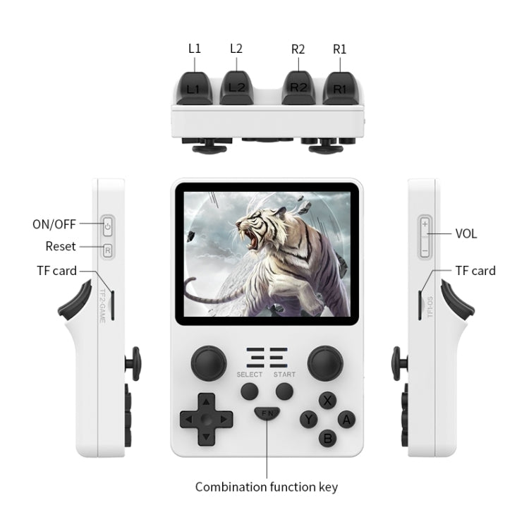 POWKIDDY RGB20S  3.5-Inch IPS Screen Retro Open Source Handheld Game Console, 16GB Without Game, 16GB+32GB 10,000 Games, 16GB+64GB 15,000 Games, 16GB+128GB  20,000 Games, 16GB+128GB 20,000 Games, 16GB+256GB 30,000 Games, 16GB+256GB  30,000 Games