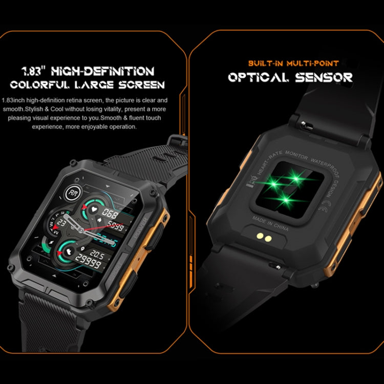 C20 Pro 1.83 Inch IP68 Waterproof Bluetooth Call Three-Proof Smart Sports Watch