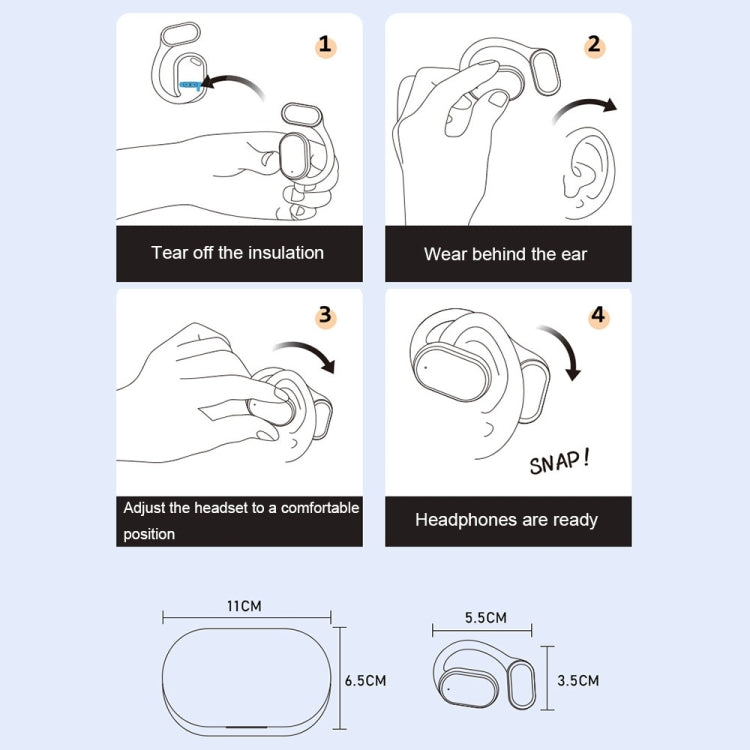 Air Conduction Ear-Hanging LED Digital Display Wireless ENC Noise Reduction Sports Bluetooth Earphones, XG33