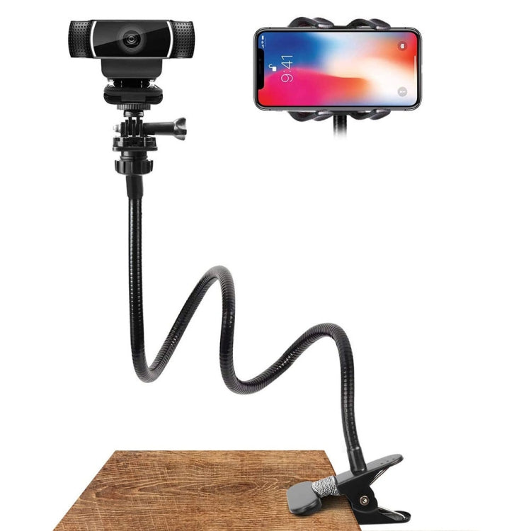 Double-clamp Camera Phone Holder Extended Metal Bending Bracket, Double-clamp