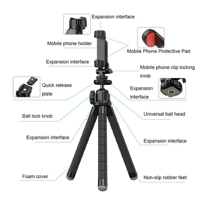 APEXEL APL-JJ025 Camera Mobile Phone Outdoor Selfie Live Lazy Bracket Multifunctional Octopus Tripod, APL-JJ025