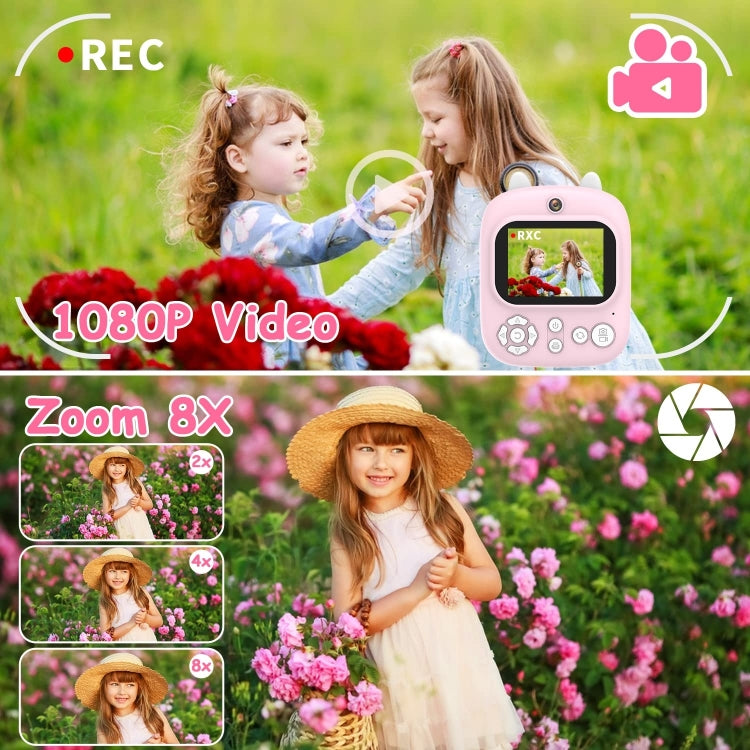 1200W Pixel  2.4 Inch Display Children Print Instant Camera, Standard Pink, Standard Blue, Standard Purple, 32G+Card Reader  Pink, 32G+Card Reader Blue, 32G+Card Reader Purple