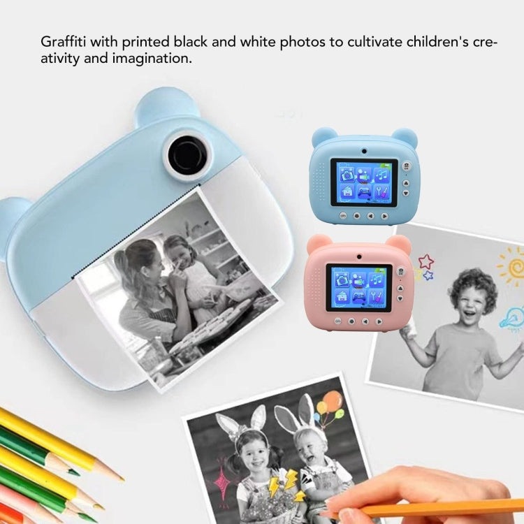 Children Instant Print Camera 1080P 2.4-Inch IPS Screen Dual Lens Photography Camera