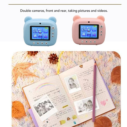 Children Instant Print Camera 1080P 2.4-Inch IPS Screen Dual Lens Photography Camera