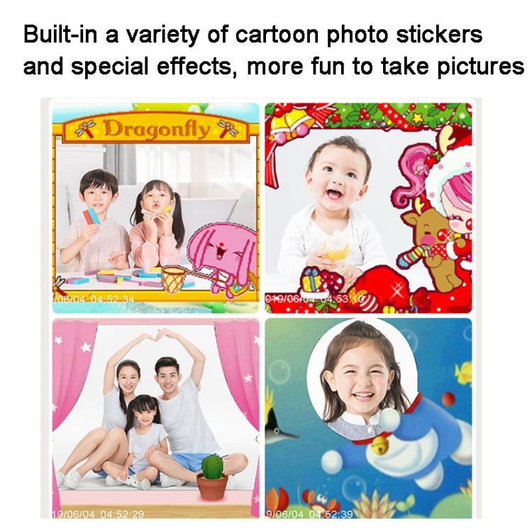 Children Instant Print Camera 1080P 2.4-Inch IPS Screen Dual Lens Photography Camera