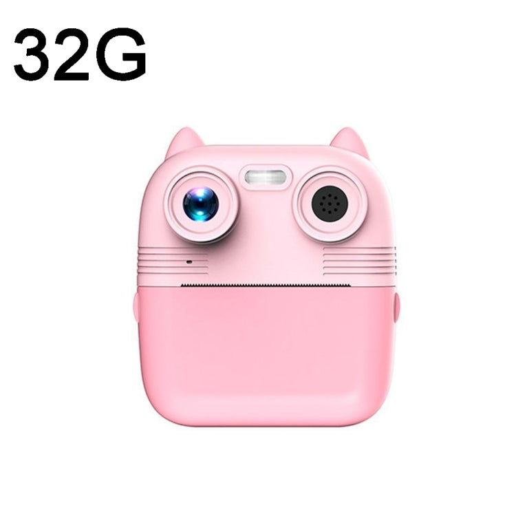 1080P Instant Print Camera 2.8-inch IPS Screen Front and Rear Dual Lens Kids Camera, Pink, Yellow, Blue, Pink+32G Card, Yellow+32G Card, Blue+32G Card