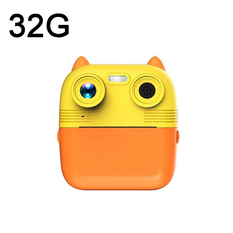 1080P Instant Print Camera 2.8-inch IPS Screen Front and Rear Dual Lens Kids Camera, Pink, Yellow, Blue, Pink+32G Card, Yellow+32G Card, Blue+32G Card