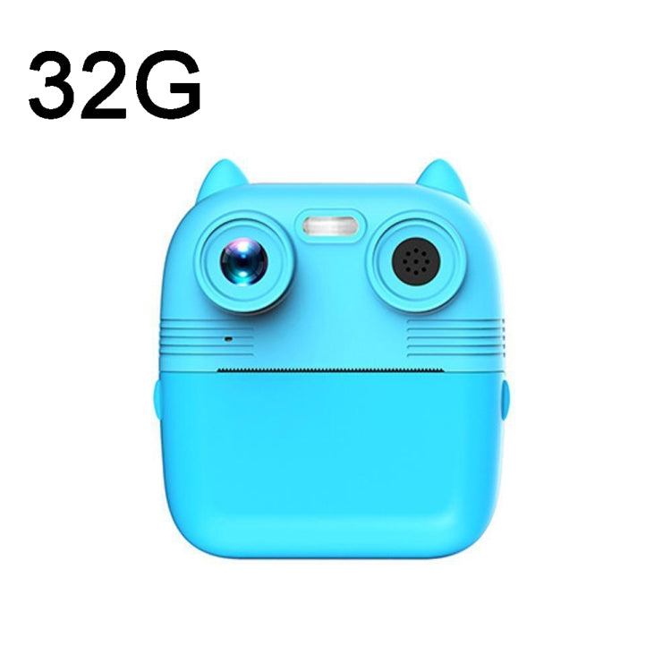 1080P Instant Print Camera 2.8-inch IPS Screen Front and Rear Dual Lens Kids Camera, Pink, Yellow, Blue, Pink+32G Card, Yellow+32G Card, Blue+32G Card