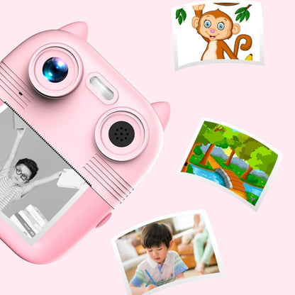 1080P Instant Print Camera 2.8-inch IPS Screen Front and Rear Dual Lens Kids Camera, Pink, Yellow, Blue, Pink+32G Card, Yellow+32G Card, Blue+32G Card