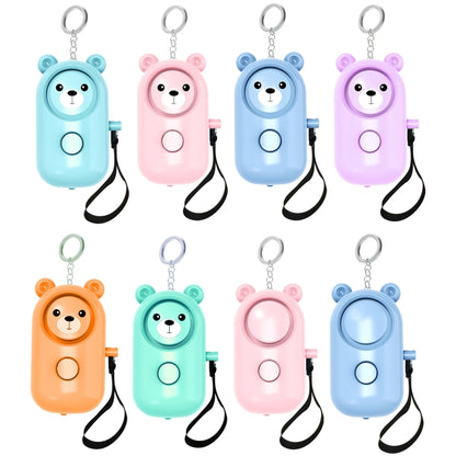 130dB LED Personal Alarm Pull Ring Outdoor Self-defense Products, Bear Style (Light Blue), Bear Style (Pink), Bear Style (Blue), Bear Style (Purple), Bear Style (Orange), Bear Style (Green), Ordinary Style (Pink), Ordinary Style (Blue)