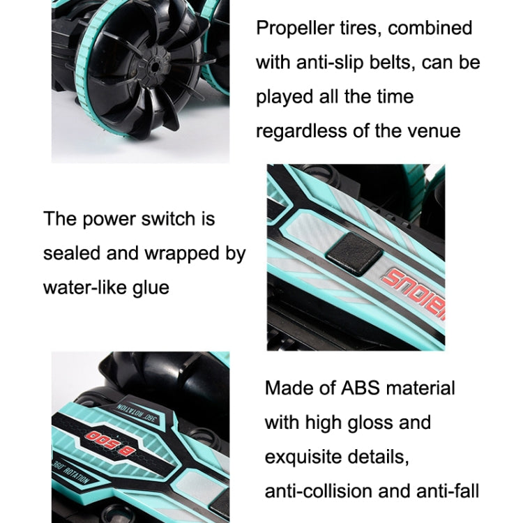 2.4G Amphibious Stunt Remote Control Car Double-sided Rolling Driving Children Electric Toys, Red, Green
