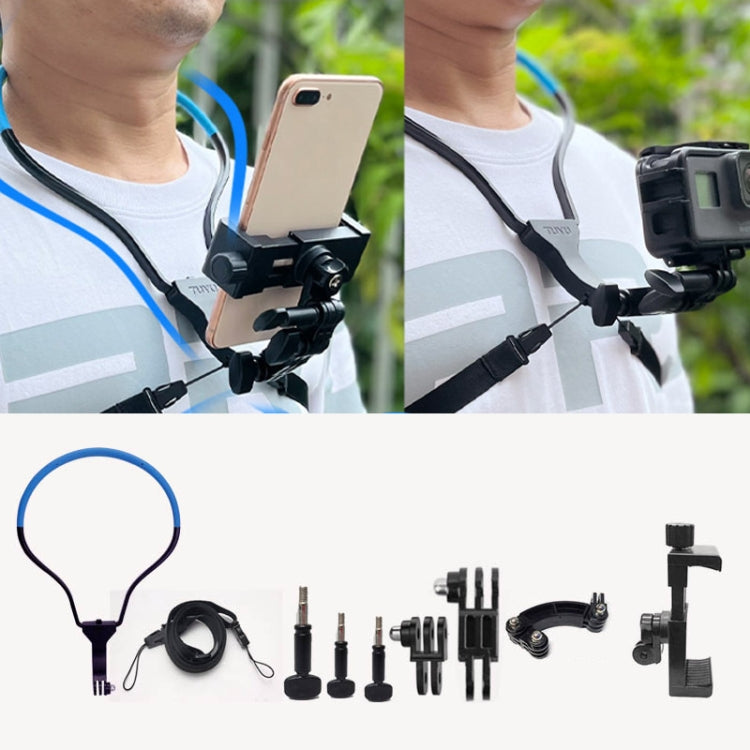 TUYU Camera Neck Holder Mobile Phone Chest Strap Mount  For Video Shooting//POV, Standard (Black), Standard (Blue), With Phone Clip (Black), With Phone Clip (Blue), Vertical Shooting (Black), Vertical Shooting (Blue), Vertical +Phone Clip (Black)