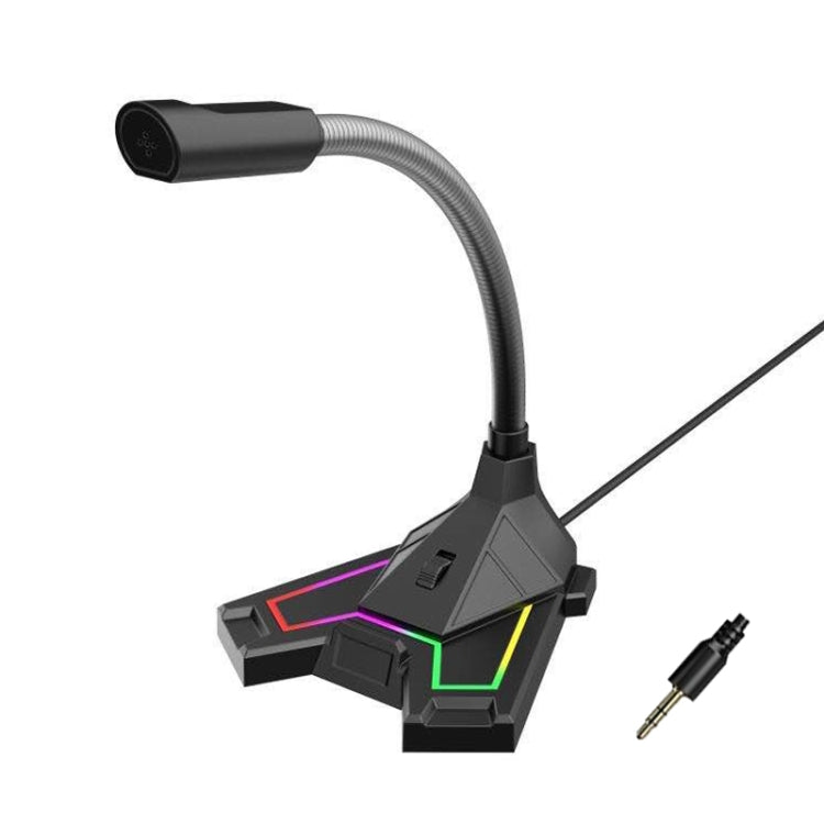 RGB Microphone Home Game Live Voice Video Microphone, USB, 3.5mm