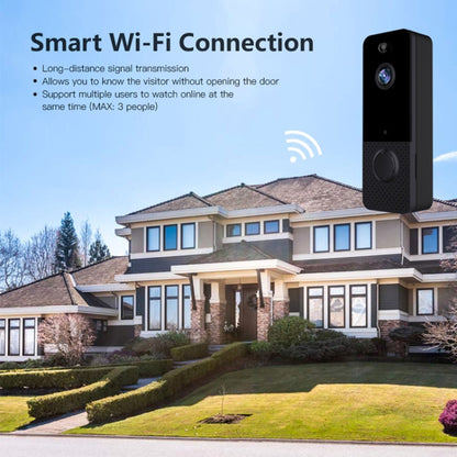 T8  720P Wireless Wifi Remote Video Doorbell Intercom Infrared Night Vision AI Recognition Doorbell, 2600 mAh, 1800 mAh, Without Battery, Alone Machine