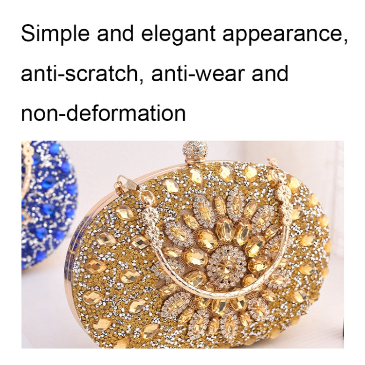 Oval Sunflower Diamond Evening Party Clutch Bag