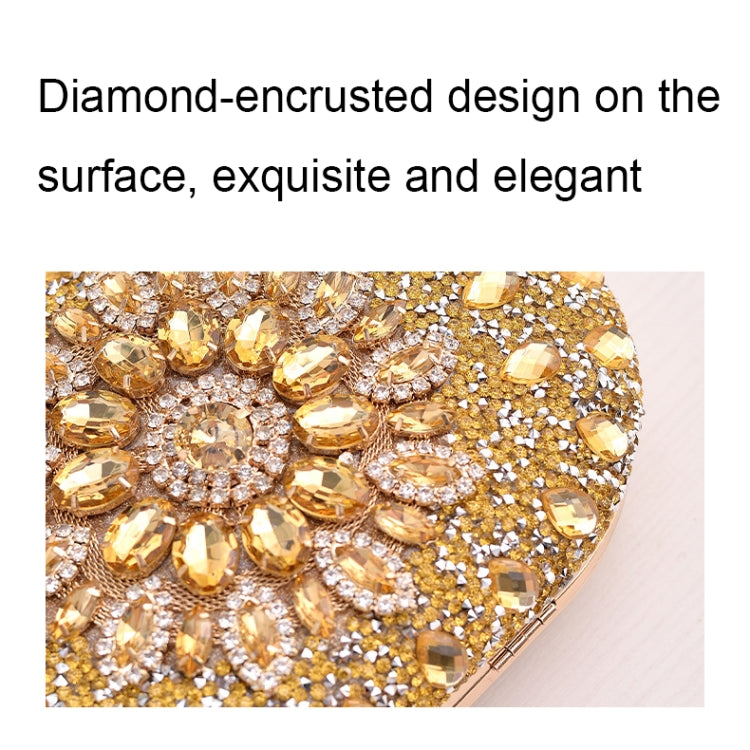 Oval Sunflower Diamond Evening Party Clutch Bag