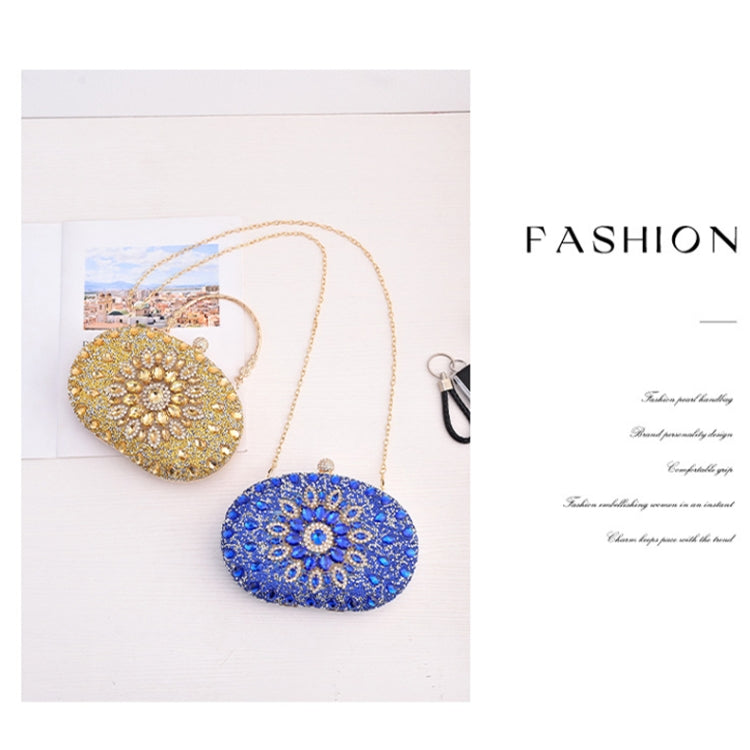 Oval Sunflower Diamond Evening Party Clutch Bag