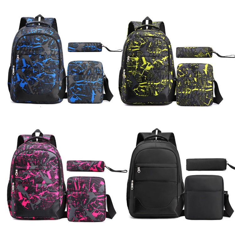 Three-Piece Student Backpack Set Casual Large Capacity Outdoor Travel Backpack
