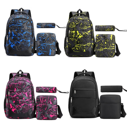 Three-Piece Student Backpack Set Casual Large Capacity Outdoor Travel Backpack