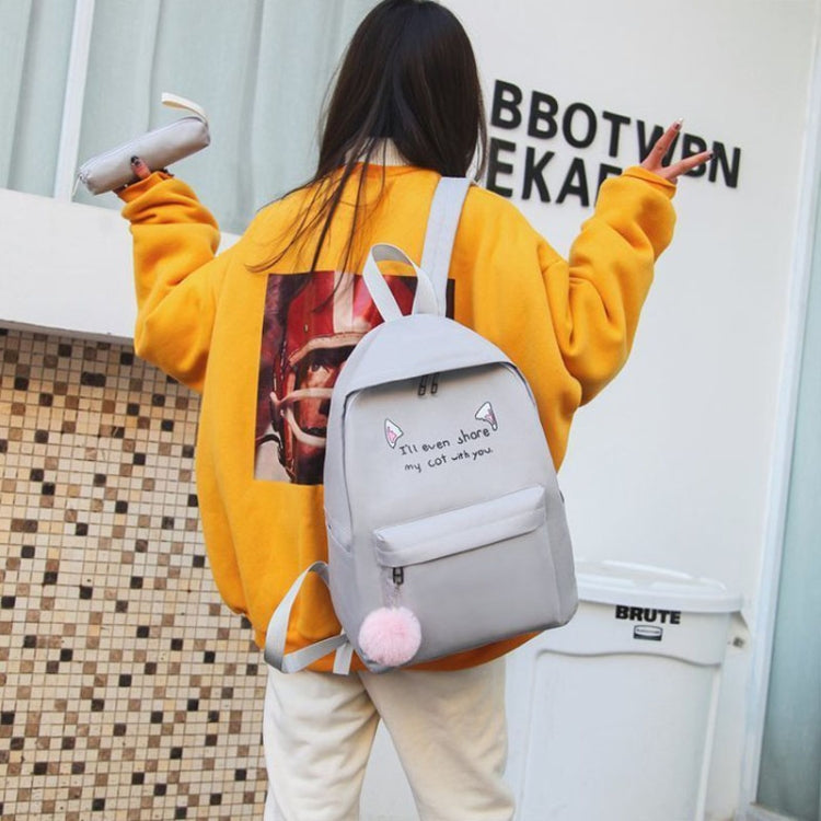 4pcs /Set Student Schoolbag Casual Outdoor Traveling Shoulder Bag