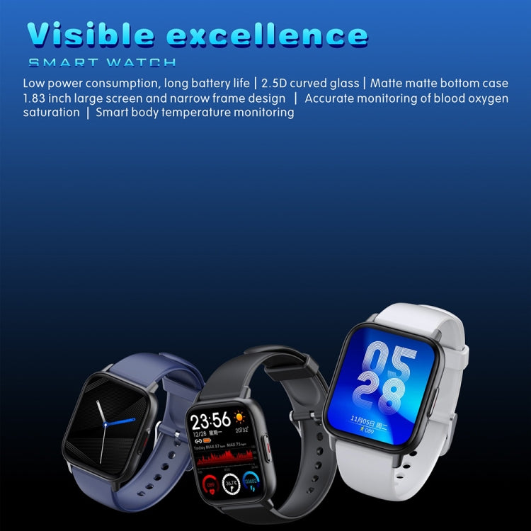 QS16Pro 1.83 inch Heart Rate / Blood Pressure Monitoring Waterproof Sports Smart Watch