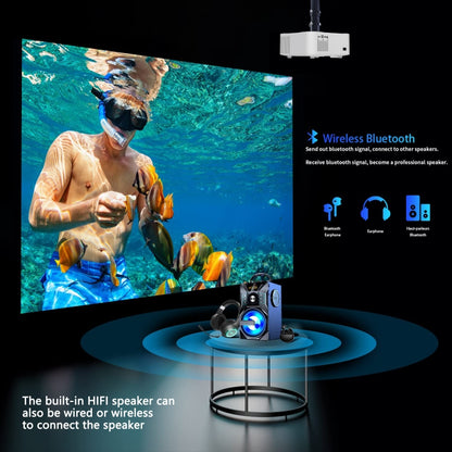 Home HD Projector 1080P Bluetooth WIFI Mobile Phone Smart Projector, US Plug, EU Plug, UK Plug, AU Plug