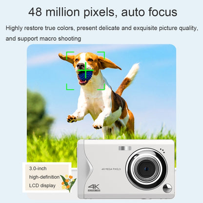 4K HD 3.0-Inch IPS Screen Autofocus HD Digital Camera, Black, White