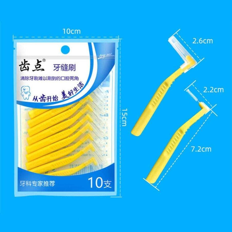 10pcs /Pack Orthodontic Teeth Interdental Brushes Dental Brace Wire Soft Bristles, L Type