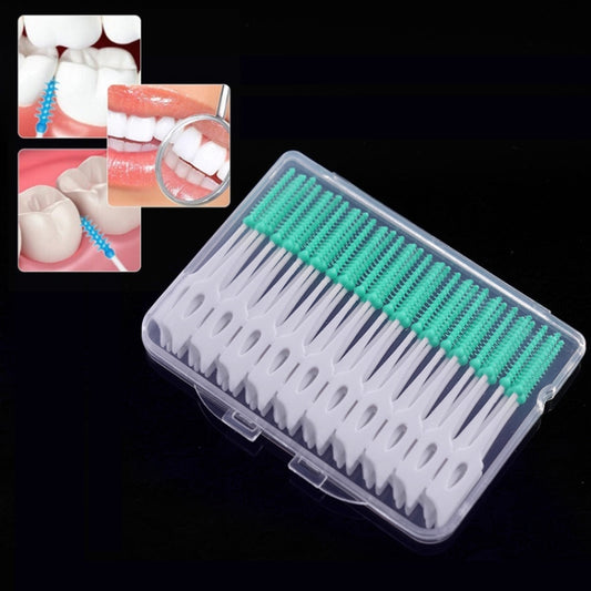 40pcs /Box Silicone Interdental Brushing Oral Cleaning Gap Brush, 40pcs /Box (Green), 40pcs /Box (Blue)