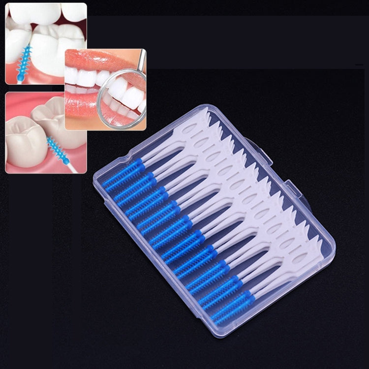 40pcs /Box Silicone Interdental Brushing Oral Cleaning Gap Brush, 40pcs /Box (Green), 40pcs /Box (Blue)