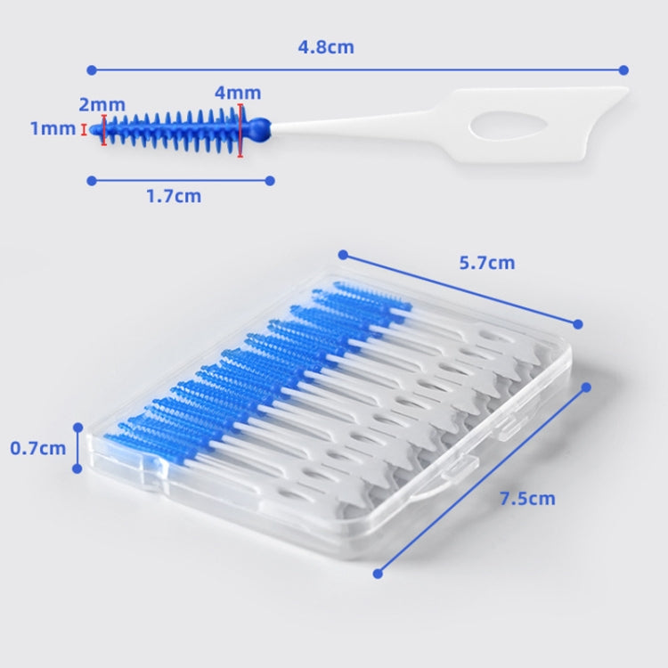 40pcs /Box Silicone Interdental Brushing Oral Cleaning Gap Brush, 40pcs /Box (Green), 40pcs /Box (Blue)