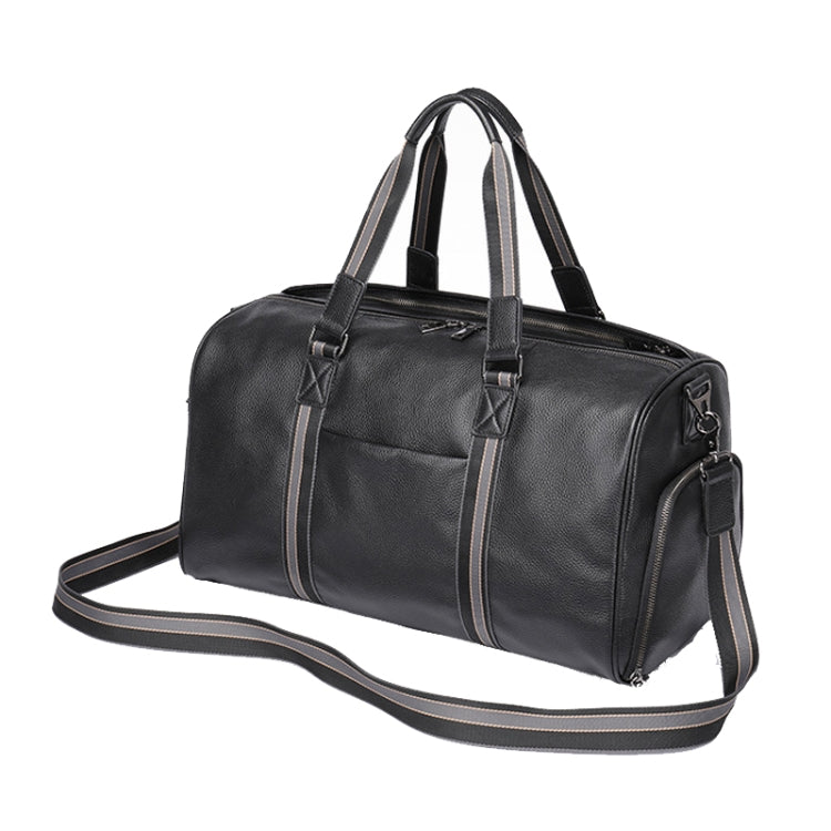 Large Capacity Leather Luggage Bag Multifunctional Single Shoulder Travel Bag, 4028 Black