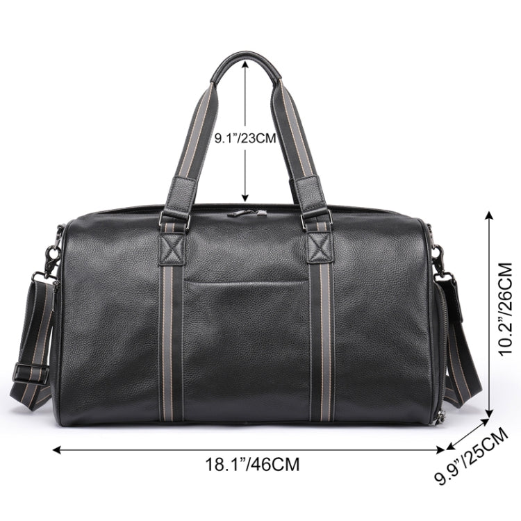 Large Capacity Leather Luggage Bag Multifunctional Single Shoulder Travel Bag, 4028 Black