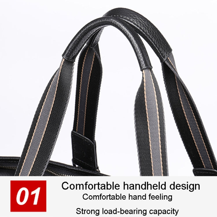 Large Capacity Leather Luggage Bag Multifunctional Single Shoulder Travel Bag, 4028 Black
