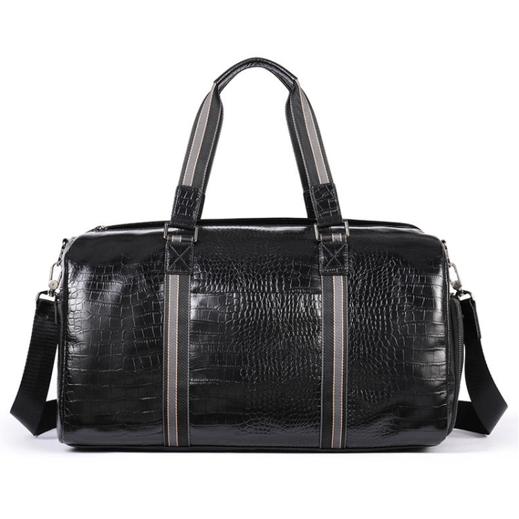 Large Capacity Leather Duffel Bag Multifunctional Crocodile Print Traveling Bag, 4009 Crocodile Print