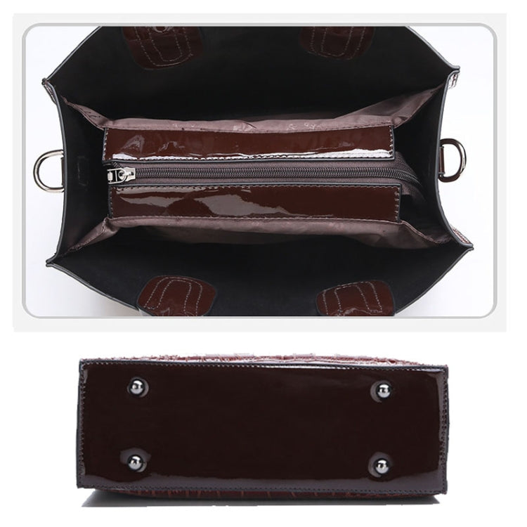 3-in-1 Women Handbag Simple Versatile Crocodile Pattern Large Shoulder Bag