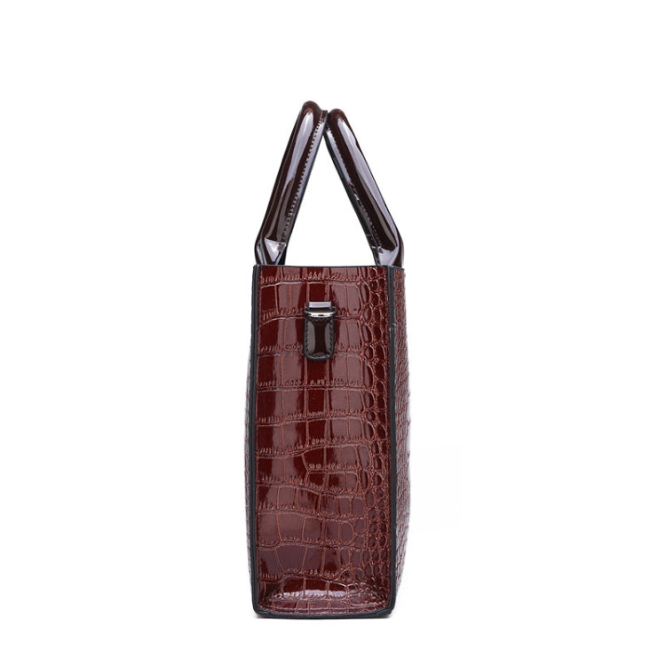 3-in-1 Women Handbag Simple Versatile Crocodile Pattern Large Shoulder Bag