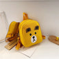 Cartoon Kindergarten Schoolbag Boys And Girls Baby Cute Canvas Shoulder Bag, Deer Yellow, Deer Black, Deer Pink, Bear Yellow, Bear Black, Bear Pink