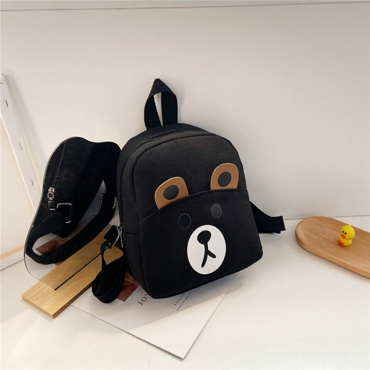 Cartoon Kindergarten Schoolbag Boys And Girls Baby Cute Canvas Shoulder Bag, Deer Yellow, Deer Black, Deer Pink, Bear Yellow, Bear Black, Bear Pink