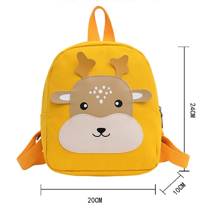 Cartoon Kindergarten Schoolbag Boys And Girls Baby Cute Canvas Shoulder Bag, Deer Yellow, Deer Black, Deer Pink, Bear Yellow, Bear Black, Bear Pink