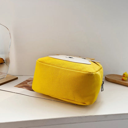 Cartoon Kindergarten Schoolbag Boys And Girls Baby Cute Canvas Shoulder Bag, Deer Yellow, Deer Black, Deer Pink, Bear Yellow, Bear Black, Bear Pink