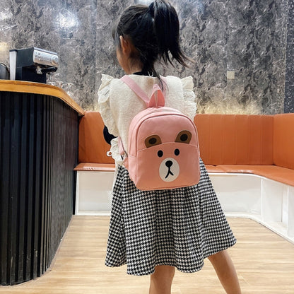 Cartoon Kindergarten Schoolbag Boys And Girls Baby Cute Canvas Shoulder Bag, Deer Yellow, Deer Black, Deer Pink, Bear Yellow, Bear Black, Bear Pink
