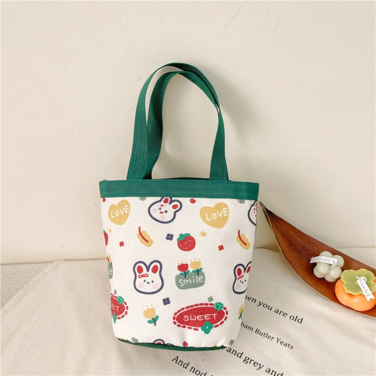 Children Cute Cartoon Canvas Bag Graffiti Bento Bag Parent-Child Handbag, Model 1 (Green), Model 2 (Green), Model 1 (Blue), Model 2 (Blue), Model 1 (Yellow), Model 2 (Yellow)