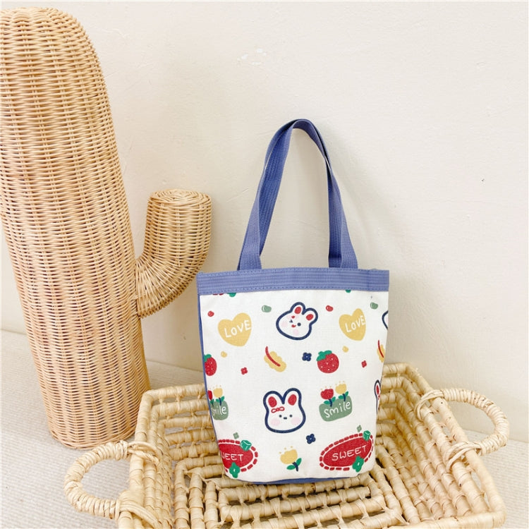 Children Cute Cartoon Canvas Bag Graffiti Bento Bag Parent-Child Handbag, Model 1 (Green), Model 2 (Green), Model 1 (Blue), Model 2 (Blue), Model 1 (Yellow), Model 2 (Yellow)