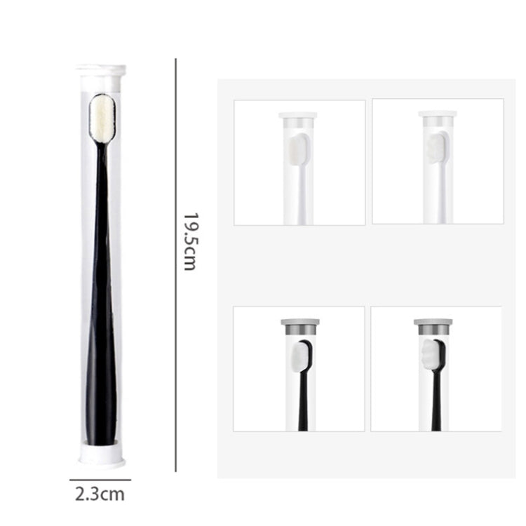 10pcs Nano Silk Soft Bristle Independent Packing Portable Couple Toothbrush, White Wave, Black Wave, White Flat-head, Black Flat-head