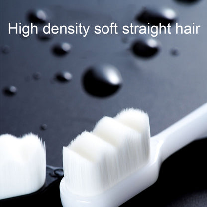 10pcs Nano Silk Soft Bristle Independent Packing Portable Couple Toothbrush, White Wave, Black Wave, White Flat-head, Black Flat-head